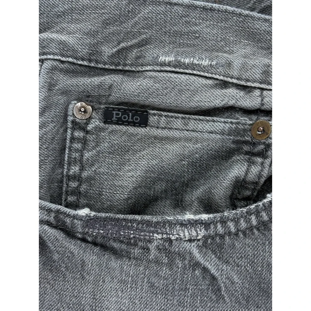 Polo Ralph Lauren Brennan Repaired Sullivan Slim Jeans Mens 40x30 Gray Rope Dyed